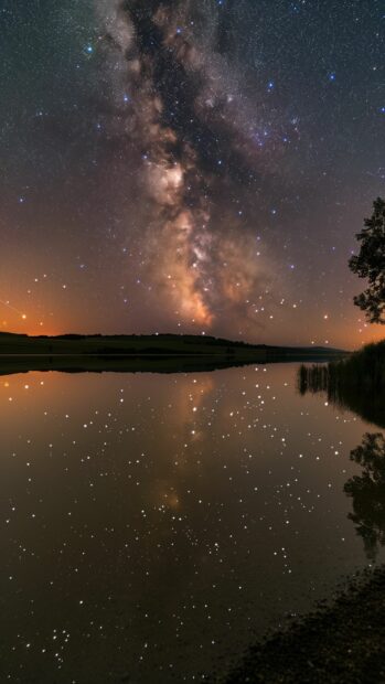Northern Lights with a clear view of the Milky Way.