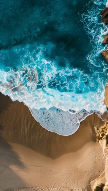 Ocean waves iPhone 4K wallpaper.