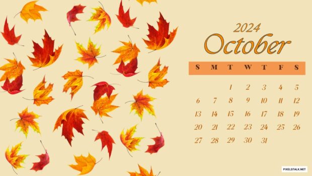 October 2024 Calendar Wallpaper Backgrounds.