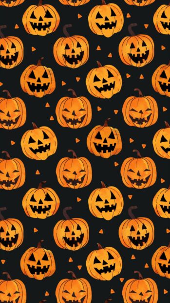 Simple Halloween iPhone wallpaper with the aesthetic pumpkins.