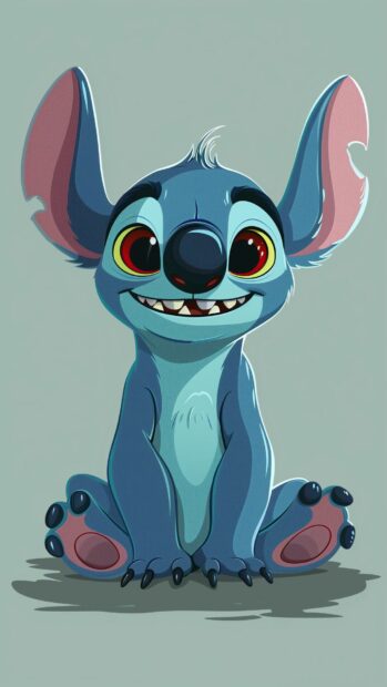 Stitch cartoon wallpaper, disney classic animated feature 1937, flat color.