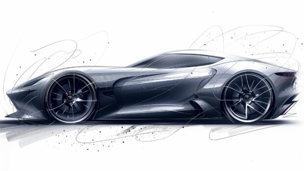Stylised shape of a cooL sports car logo style vector line.