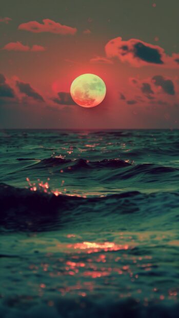 Sunset ocean Phone wallpaper HD.