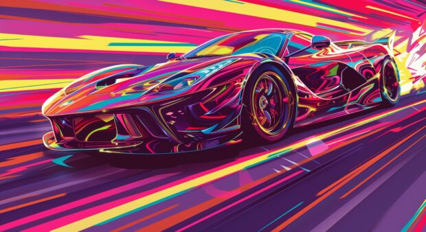 The art of car painting involves simple geometric shapes.