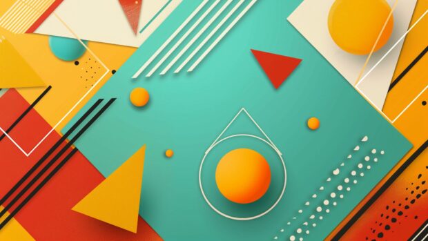 Vibrant YouTube background with bold colors and geometric shapes, featuring a dynamic design.