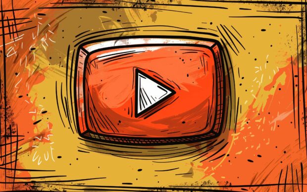 YouTube wallpaper with a hand drawn style, giving a personal and artistic touch.
