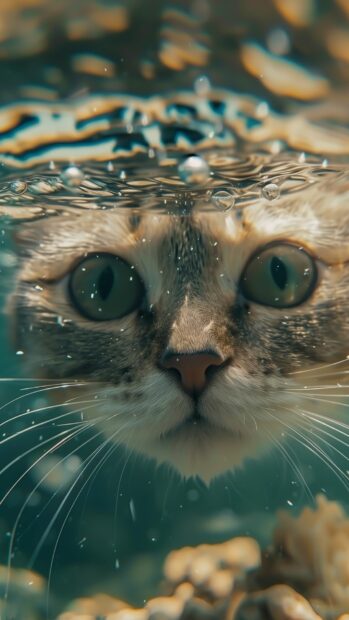 Aesthetic cat wallpaper for mobile.