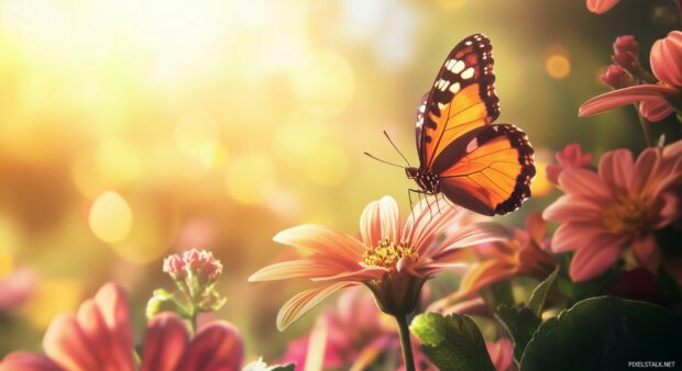 Beautiful Flower and Butterfly Wallpaper HD.