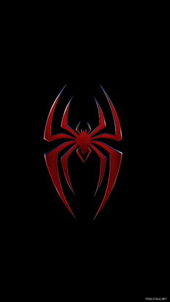 Black Spiderman logo centered on a plain black background.