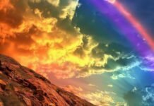 Cute rainbow wallpaper 4K.
