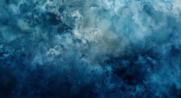 Deep blue watercolor background with rich colors.