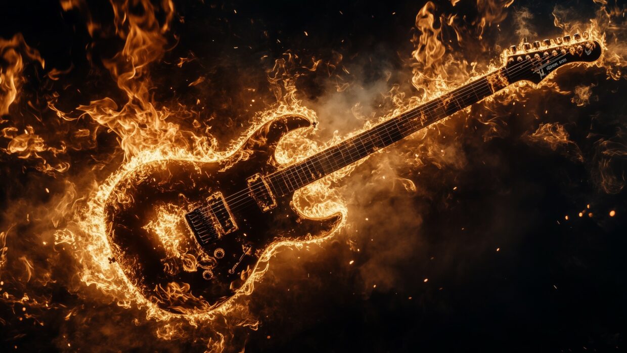 Fire Flaming Guitar wallpapers - PixelsTalk