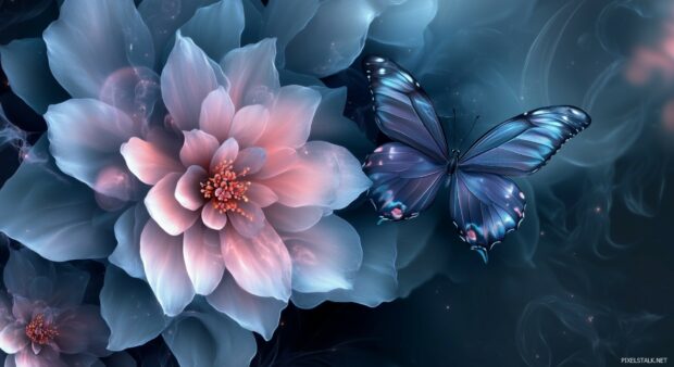 Flower and Butterfly Wallpaper HD.