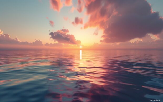 1920x1200 wallpaper with a calm horizon over a majestic ocean sunset.