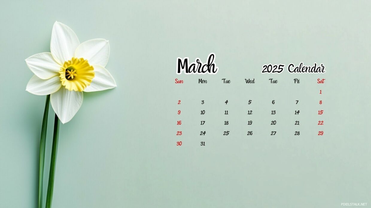 March 2025 Calendar Desktop Backgrounds - PixelsTalk