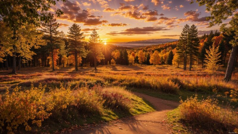 Fall Sunset Wallpaper HD - PixelsTalk