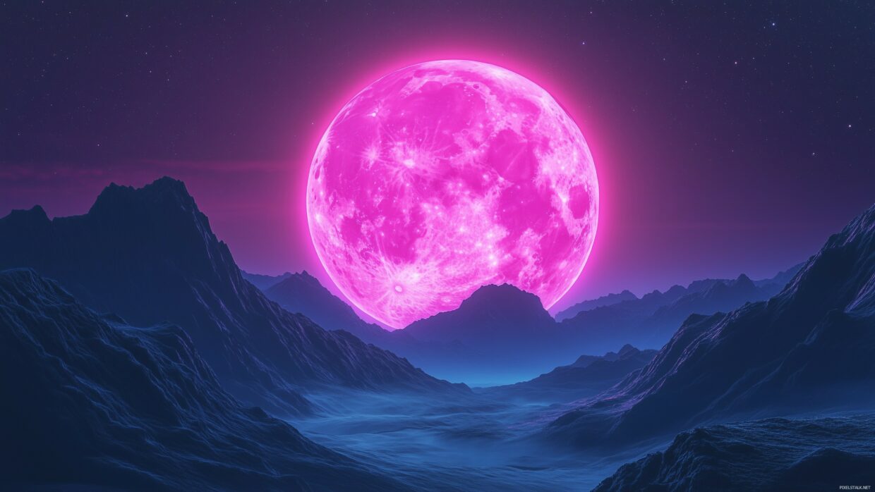 Pink Moon Wallpaper for Desktop - PixelsTalk