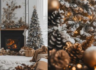 Collage Christmas scenes.