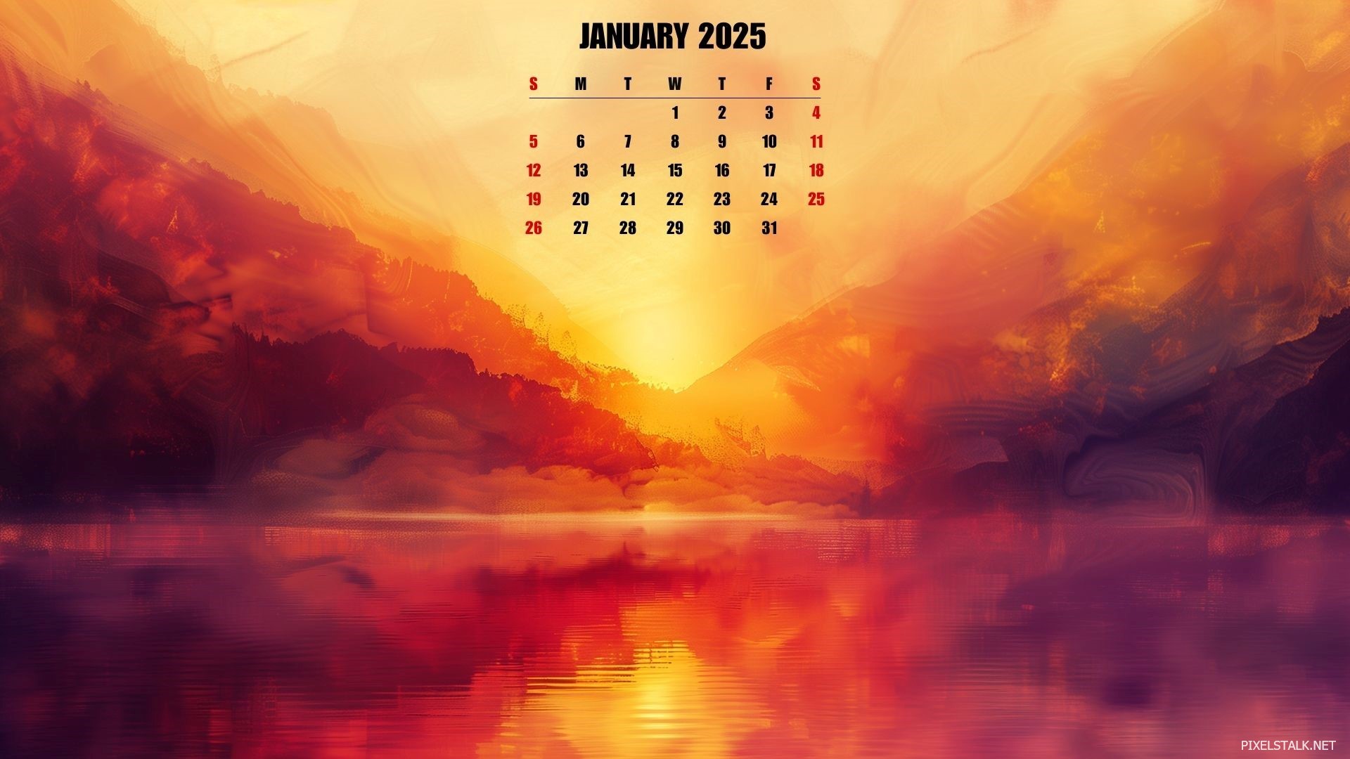 2025 January Calendar Desktop Backgrounds Free Download