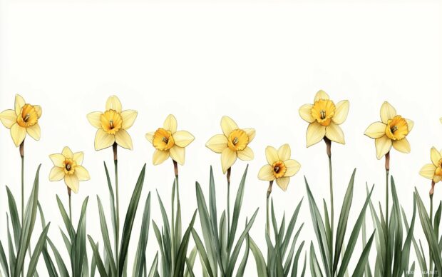 Cute daffodil 1920x1200 wallpaper with cheerful daffodils and a playful design, bringing a sense of joy and happiness.