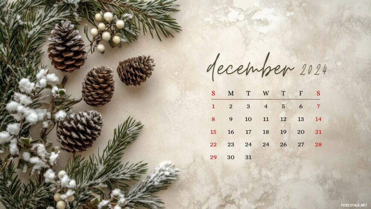 December 2024 Calendar Desktop Wallpapers - PixelsTalk
