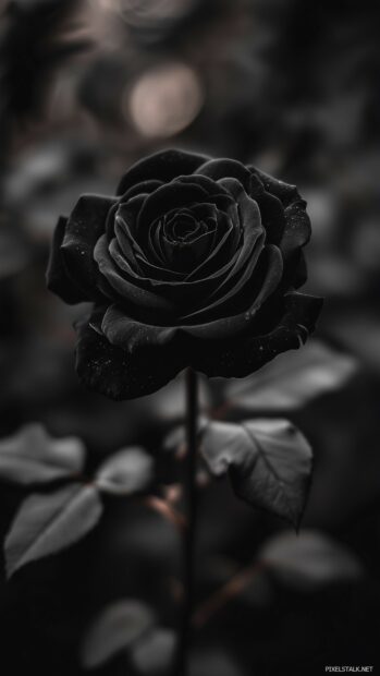 Single black rose HD wallpaper.