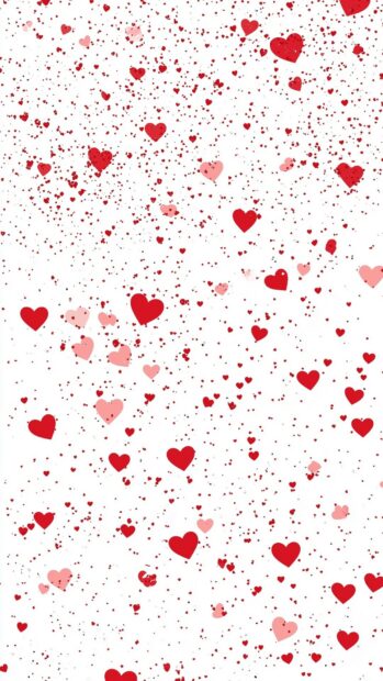 Tiny red hearts mobile background.