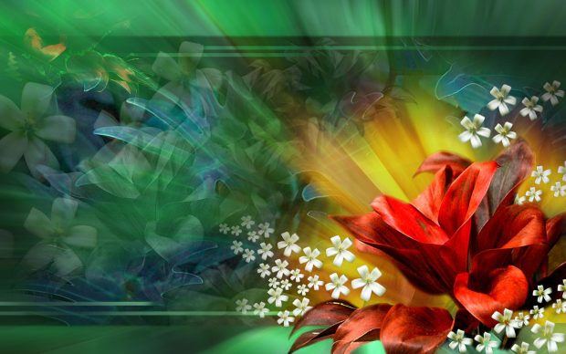 3D Flower Abstract Wallpaper