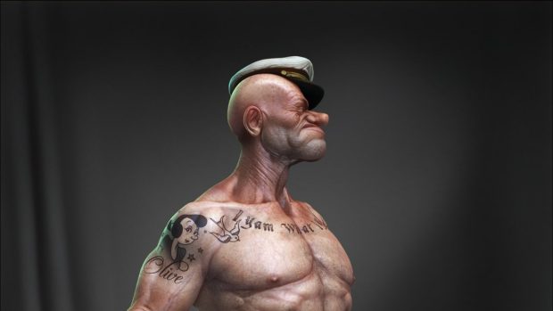 3D popeye digital art photos 1920x1080.