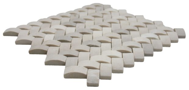 3d Tan Basket Weave Stone Tile Profile.