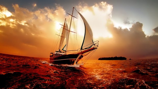 Amazing Boat in Sea Marvelous Wallpapers.