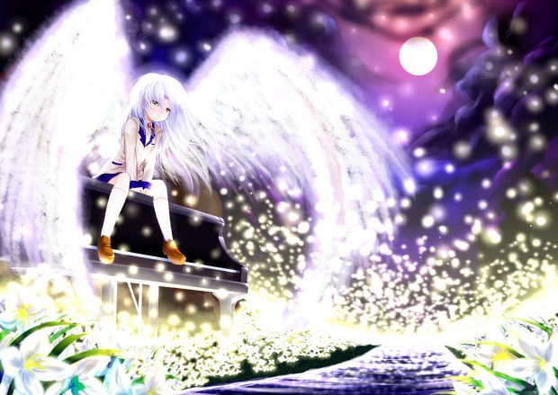 Anime Angel Wings Desktop Background full HD 1.