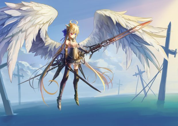 Anime Angel Wings Desktop Background full HD 2.