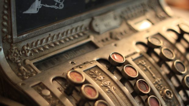 Antique Cash Register Macro Desktop 1920x1080.