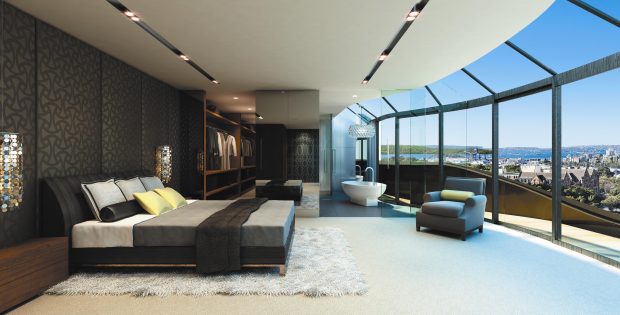 Apartment with glass doors images.