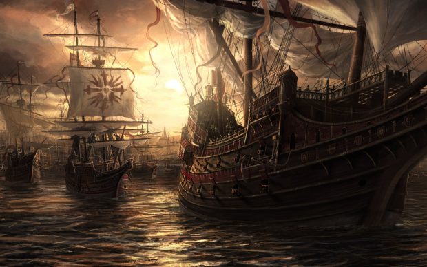 Artwork pirates ships best widescreen background awesome desktop 1920x1200.