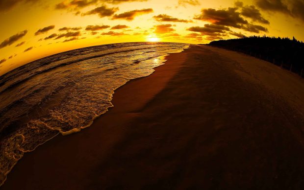 Beaches Sunset Beach Ocean 3D HD Nature Wallpapers For Pc Full Screen.