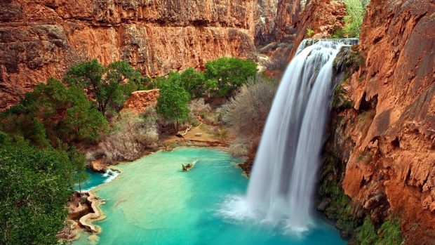 Beautiful Australian Waterfall HD Wallpaper.