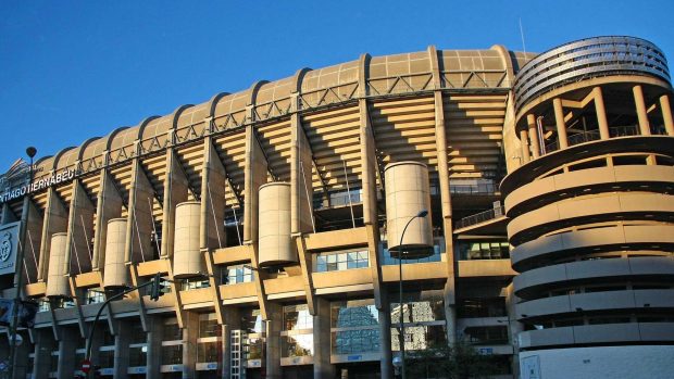 Beautiful Sky over Real Madrid Stadium.