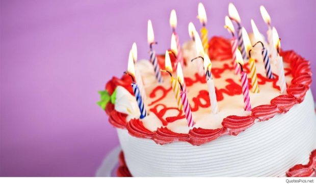 Birthday Cake with Candle Wallpaper HD Widescreen 1.