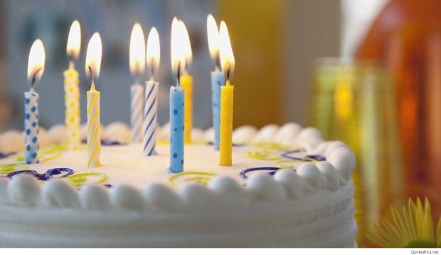 Birthday Cake with Candle Wallpaper HD Widescreen 2.