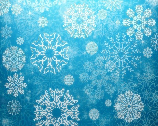 Blue Snowflake Wallpaper HD Landscape 1