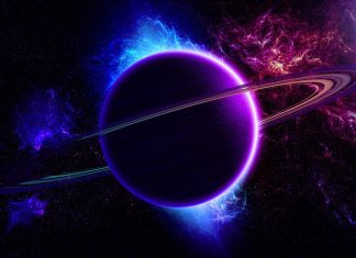 Blue and purple planet backgrounds 2880x1800.