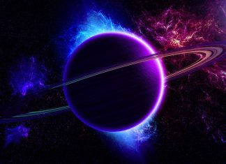 Blue and purple planet backgrounds 2880x1800.