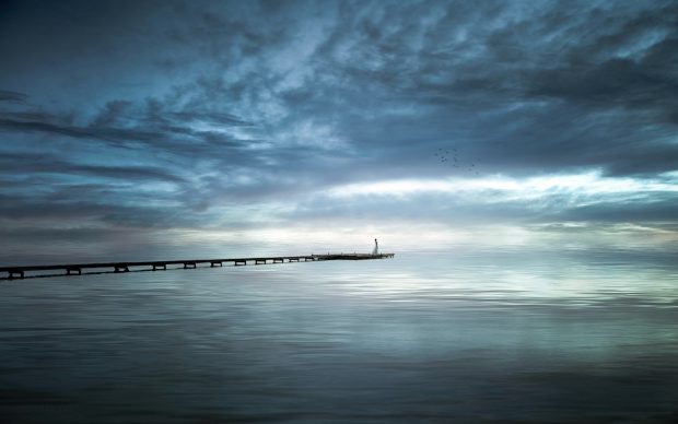 Bride on the pier looking towards the amazing horizon photos 1920x1200.