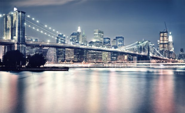 Brooklyn bridge at night wallpaper 1920x1200.