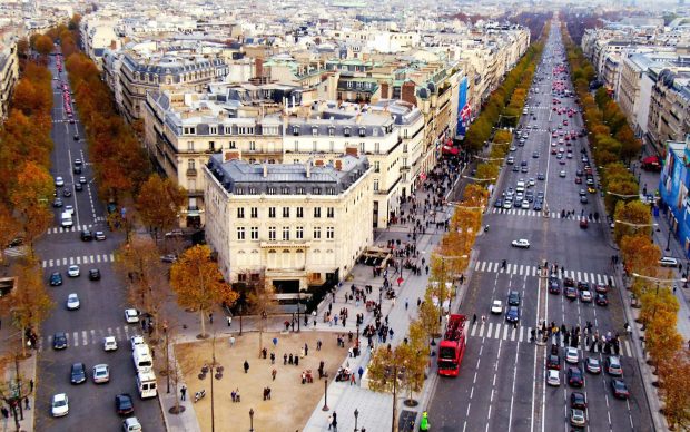 Champs Elysees avenue in Paris hd wallpaper.