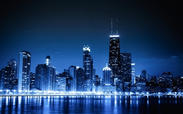 Chicago at night wallpaper hd.