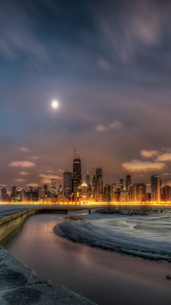 Chicago illinois lighthouse buildings beach iphone 1080x1920.