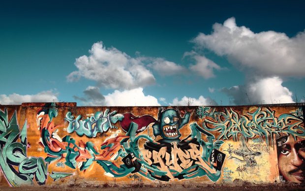 City Wall Graffiti Photo.